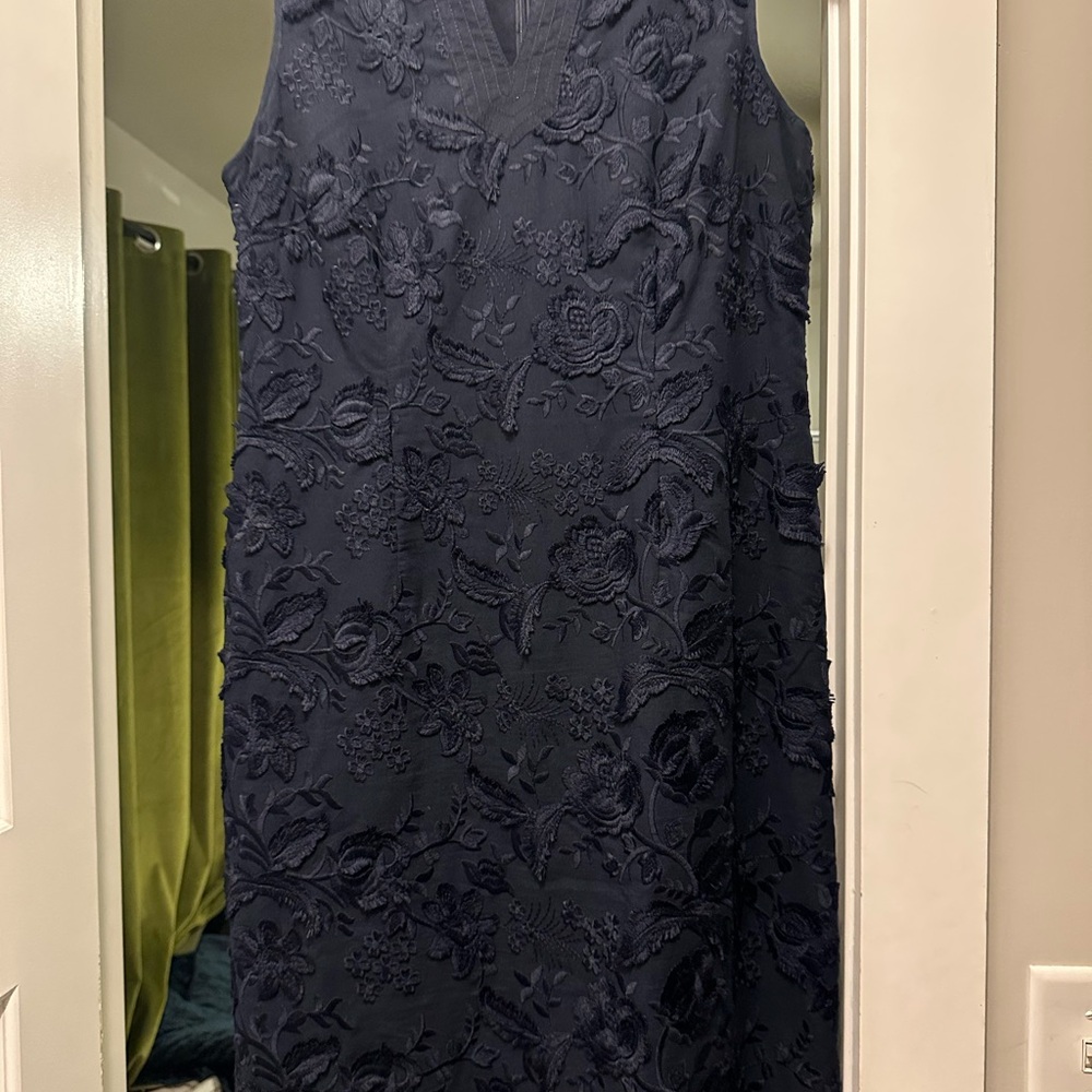 Talbot’s Navy Blue Floral Dress- 6